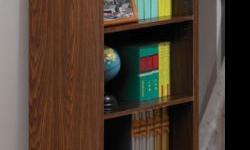 Use Dark Wood Book Case with shelves and cabinet on the bottom. Very few stratches, in good condition.
