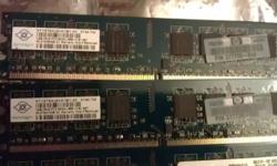 512MB PC5300 Hynix Memory module - $5
1GB PC5300 Ramaxel Memory module - $10
1GB PC5300 Nanya Memory modules (I have three of these) - $10 each
1GB PC6400 Nanya Memory modules (I have two of these) - $10 each
1GB PC6400 Hynix Memory modules (I have two of