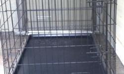 Medium size dog crate (it does not fold down)$25.00
dog runner $5.00
chain leash $5.00