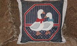 INCLUDES:
1 Duck Faced Throw Pillow 17" X 16 1/2"
FEATURES:
The pillow features two ducks looking at each other lovingly. Pillow is set in dark blue
RETAILS IN STORES/ONLINE: $10.00
Looking for Best Reasonable Offer
TERMS:
All reasonable offers are