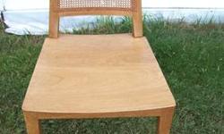 Vintage Dunbar Chair with caned back
cushion has been removed, small holes in seat where seat was attached
back is caned, 2 small breaks,see pic#2
Circa 1950s
Has brass plate with Dunbar, Berne Indiana
bottom has been covered with cambrick
local pick up