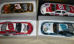 I have fourteen Action performance 1/24 scale diecast cars of Dale Earnhardt and Dale jr along With a cristal glass car of dale sr and 3 car set display Price is $30 & up depending on which cars you want or you can have them all for $400