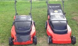 2 Electric lawn mowers, works great. one has a bagger
$100.00 each.
email for pics