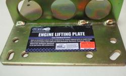 NEW $19.00! Gold Iridited Steel Lifting plate allows the engine and transmission to be removed together. Carburetor Pad mount will fit bolt holes on Carter AFB, Edelbrock, Rochester Quadrajet, Holley 4150, 4160 and 4500 Dominator 4 bbl and 2 bbl, and most