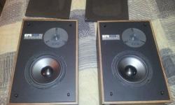 A pair of EPI T/E 70 small speakers. In near mint shape with brand new 6 1/2" woofers and the original 1" dome tweeters.
Woofers have polycone cone [like the originals] and a rubber surround [BETTER than the originals].
Just the original replacement