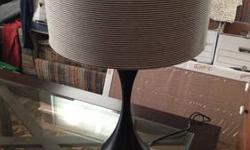 Raymor and Flannigan Lamp Set for Sale. Excellent Showroom condition.
Espresso and Cream Stripe Drum Lamp Shade x2
Espresso colored base.
27 inches total height.
Not returnable.