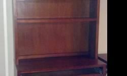 Ethan Allen matching office furniture.
All furniture in great condition and ethan allen quality including dovetail joints. Desk has sliding keyboard holder and sliding drawer for printer. Shelving on desk can be attached or not
Desk 1099
File cabinet 499