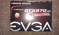 This is a used EVGA GTX 570 graphics card. It is a great card, in great shape, I just like to be on the bleeding edge of technology so I've upgraded to a GTX 770. As you can see in one of the pictures, the card was water cooled, which means it will have a