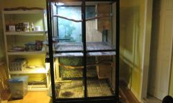 Excellent condition gently used travel parrot cage for sale. We only used two or three times for our bird for very short perionds of time. Would be great for vet visits or other times when you need to travel with your bird. Cage will fit cockatiel sized