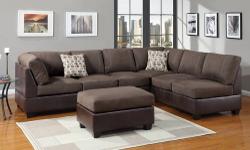 Free shipping within the 5 boroughs of NYC ONLY!
All other areas must email or call us for a freight quote.
TOLL FREE 1-877-336-1144
WWW.ALLFURNITUREUSA.COM
This versatile sectional comes in an array of Earth tones great for your living room or den.