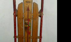 Early Vintage Solid Wood and Metal Flexible Flyer Sled made in 1957 - Beautiful Original Finish - Excellent Solid Condition.
This Sled would make a Wonderful Christmas Scene Decoration Accessory
a Fantastic Gift for the Sled Collector Enthusiast
Display