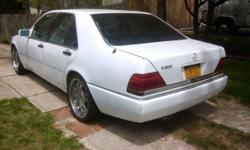 1992 white benz s500 ,20 inch chrome rims, low profile tires. Clean , quiet, luxury, rubs great.must sell .my lisence got supended, cant drive. Bullet proof windows. No check engine lights. Moonroof jammed and driver back window dont work