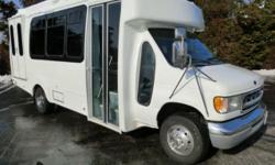 Ford E-450 goshen body 14 seat plus driver shuttle bus. We have reconditioned this bus from bumper to bumper. It has a rugged and dependable Triton 6.8L V-10 engine with only 36,893 miles! This engine is known for it's power and dependability. The bus is