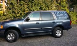I have a Ford Expedition 2000 XLT blue, for sale. The SUV is in great condition. Includes a Remote Start System and alarm. I need to sell it ASAP moving out of the state to start graduate school. I ask $2800.00 or best offer. It has a clean title. Feel
