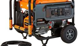 XT 8,000-Running Watts Portable Generator Generac Engine
? Single touch electric start provides hassle-free start-up, battery included
? Idle control reduces noise and conserves fuel for extended run-times
? Lighted power bar displays available power
?