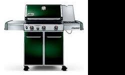 GENESIS E-330 GAS GRILL LP BLACK,COPPER,GREEN - PE,CI, GRATES & PE BARS
WEBER GENESIS E-330 GAS GRILL LP GREEN - PE CI GRATES & PE BARS
THREE STAINLESS STEEL BURNERS
PRIMARY COOKING AREA = 507 SQUARE INCHES
WARMING RACK AREA = 130 SQUARE INCHES
TOTAL