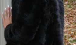 Exceptional black genuine mink fur quarter coat/jacket