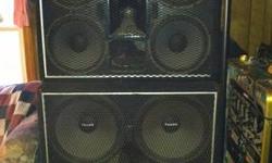 Great For DJ or Bands
State of the Art Complete Professional DJ Sound System. Community Speakers the MOTHERLOAD four boxes 8 -15" subs 8 - 12" mid-base with horns and tweeters. Carver 1800 watt amp. Pro Gemini mixing board, Pro Gemini dual cd player, Pro