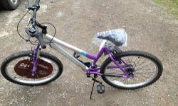 Girls "Magna" Mountain Bike never been used, ready to be enjoyed. Bike is new however has a few minor scrapes from sitting in the garage. Bike color is purple and grey Questions or to view contact 585-356-1963.