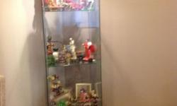All Glass Curio Cabinet with light inside (contents not for sale)