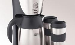 Brew the perfect cup of coffee with a new coffee maker from Hamilton Beach
Stay or Go appliance includes a water filter for better-tasting coffee
Kitchen appliance has a programmable clock/timer
Automatic shutoff
Drip-free pouring
Thermos mugs with 360