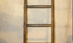 Hand made Ladder from England $175
A Really unique Hand Made ladder from England.
Hand made by just hands, wood and wire.
It is about 48-1/2 inches tall and 14 inches wide.
It has wire twist support under the rails which shows it was really used in it's