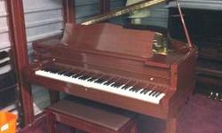 mahogany lacquer finish with bench great sound and like new condition tuned