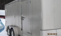 Hercules, by homesteader 2004, grey, 18' inside length, 80" wide, 6' high, it is in good shape. ready to haul whatever you need to.
email or call 656-5381 after 5:00 o