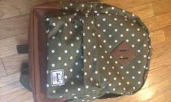 - Herschel Supply Co mini backpack
- Brand new without tags
- Originally $40
- Olive polka dot
- Padded back, padded straps, front compartment
- Two-way zip, main compartment with zipper, adjustable carrying straps, reinforced base
- Inside pocket
- Logo