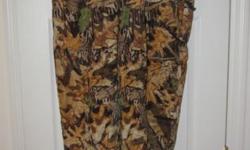 Hunting Jacket and Pants, Camo/Brown
Could not find size on them but would work from anywhere from L-2XL
Both jacket and pants are reversible
You can remove the sleeves on the jacket and it also has a large game/storage pocket in the back.
Pants are VERY