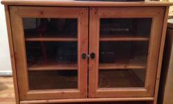 Beautiful wooden glass front cabinet. I use it for TV stand/storage, but it could also work for dining storage.
37.5" wide, 24.5" deep, 29.5" tall
Email if interested!