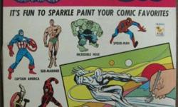 KENNER'S NEW MARVEL SUPERHEROES SPARKLE PAINT SET No. 253H 1967
Deluxe Set comes in a Fully Illustrated 16 x 11 x 1.625 inch Deep Box. Â© 1966, 1967 Kenner Products Co and Marvel Comics Group. Box Top and Lid Art depicts Marvel Comics characters