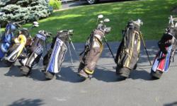 A variety and selection of kids golf stand bags, your choice of 7-each bag only $24.99. Consists of Maxfli, Aquity, Walter Hagen, US Kids Golf and Tour Edge. All have dual carry harness straps, in varying sizes but most are 31"-32", have varying color