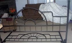 King size BED black metal sunburst design~Frame~foot & head board - $125 (Mooers forks, NY)
I am asking $125 firm for the bed set...It's the head board, foot board, and the frame that holds it together....KING SIZE. ( MATTRESS AND BOX SPRINGS ARE NOT