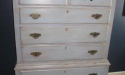 Beautiful Tall Kinkaid Tall Dresser
Distressed Blue Pine
Measures: 62 x 38 x 18 inches
Absolutely Stunning - Great Quality Dresser