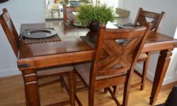 Kitchen table 4 feet long by 2 1/2 feet wide and four chairs. Bought in the '60's. In good condition. Will consider offers.