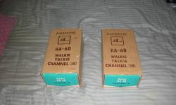 50+ years old and work perfectly. In ORIGINAL BOXES.[ LIKE NEW. Citizen's Band channel 10 frequency.
