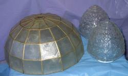 Please provide your telephone number in your response, appointments made by phone only. Sold Items are deleted promptly, no need to ask if they are still available. Thanks
Pair of clear glass ACORN SHAPED lamp SHADES. Fancy nubby relief deign. About 6