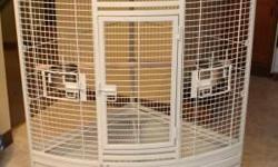 For sale is a large corner bird cage. It is 37" x 27" x 63". Prevue 3156W on amazon. It is brand new, only selling because we wanted a cage with a door in the top