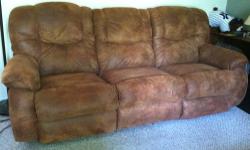 Durable microfiber, looks like worn leather. Clean, from non-smoking single person household. $600. Paid: F$1300. Down sizing, must sell.
315-777-2051