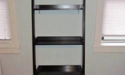Moving Sale! Everything in Very Good to Excellent Condition! Pet free, smoke free home.
LEANING BOOKCASES (2), $50 each
- Dark black wood finish
- Very good condition
- Measures: 75.25" H x 25" W x 12" D
- Almost identical to this item: