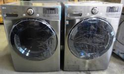 New LG 27" Graphite Washer & Gas Dryer Set Only $1399
Washer Model #: LG WM3570HVA MSRP $1199
Dryer Model #: LG DLGX3571V MSRP $1299
BRAND NEW DEMO/DISPLAY UNITS (SEE PICS)
Washer:
Features:
4.3 cu. ft. Ultra Capacity with NeveRust? Stainless Steel Drum