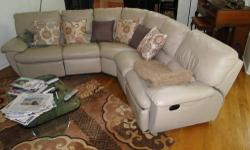 This is for a leather sectional with recliners at both ends. Bought at Fortunoff 4 years ago for $3,000. Asking $1,000. For information, please call Janine or James at 845-225-0990 or 914-482-1998. Emails without phone numbers will not be answered. Thank