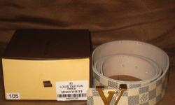 Louis Vuitton men's belt, very luxury item, made in Spain, great brand name accessories belts for men that love European fashion.
This Louis Vuitton men's belt was made in Spain, this belt not only holds your waist but accessorize your image as well, it