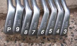 Lynx Parallax Iron Set. 3-PW, Golf Pride Grips, Lynxlite Steel Shafts, Stiff Flex. Freddie Couples played Lynx irons. Serious inquiries only. Will remove when gone.
? Perimeter weighting provides forgiveness on off-center hits
? A deep sole and