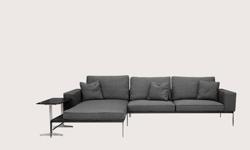 Product Description
The Manhattan sectional is characterized by a slim structure yet maintaining its comfort at a high level. The loose removable cushions are zippered and filled with down and feather. The frame is upholstered with removable velcro