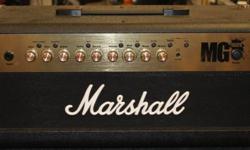 New Old Stock, Discontinued model, perfect condition.
Massive Marshall tones, at a super-low price! Marshall's MG100HFX guitar amplifier head gives you four storable channels of fantastic Marshall tone and plenty of power for the stage! The 100-watt