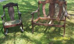 Up for sale is an older antique rocking chair and love seat. The set needs to be refinished.
Asking price is $50, CASH ONLY. Buyer must take BOTH pieces of furniture; these items WILL NOT be sold individually.
Please direct all inquiries/purchase offers