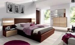 This beautuful Maya Bedroom Set is sure to bring sophisticated modern look into any bedroom. The Espresso finish on wood veneers gives the set a dark and glossy sheen. The casegoods are simple, elegant box structures and recessed drawer pulls.Bedgroup