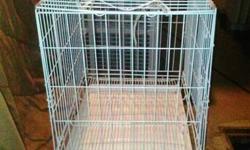 You can email me at fieldoneservices AT gmail DOT com
I have here for sale a GREAT condition Medium/smaller Dog Crate - Nicely made
with coated wire collapsible dog crate in a WHITE powder coat finish rust resistant.
It has an easy accessible access